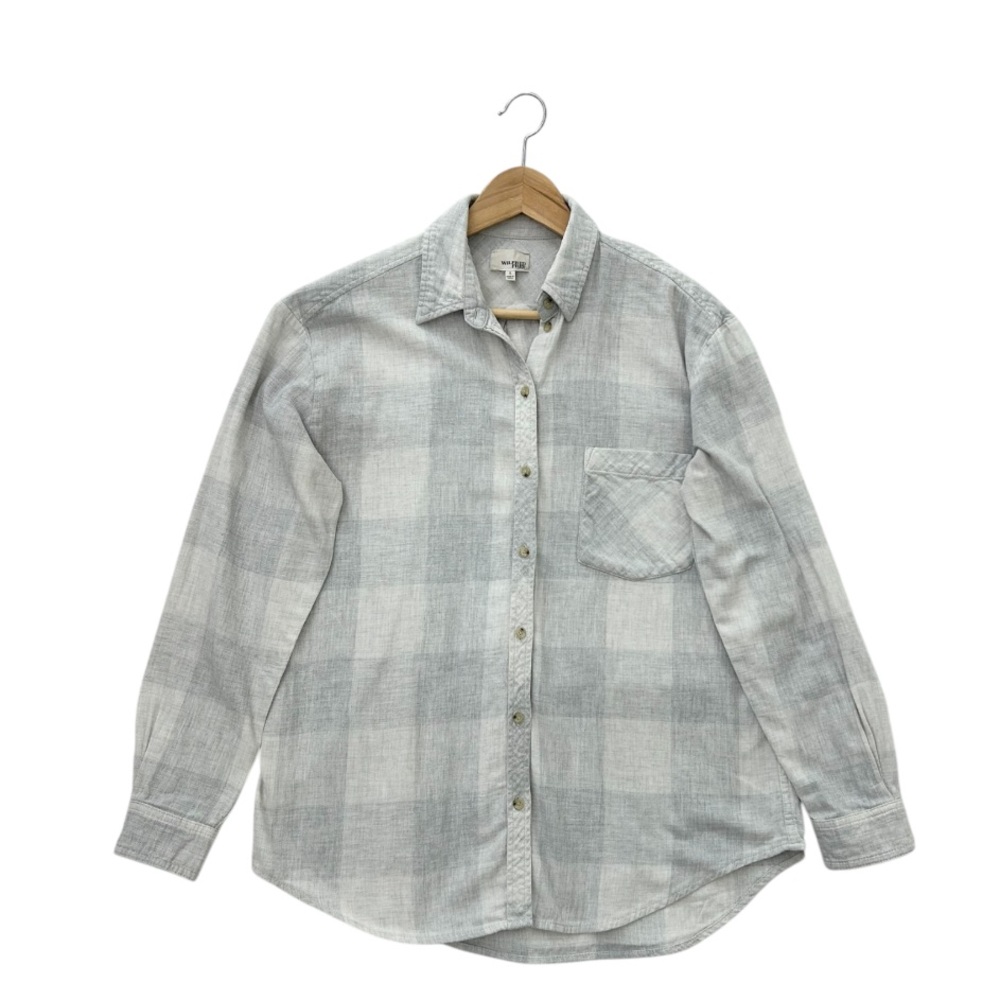 Aritzia Wilfred Free Daphne Boyfriend Button Up Plaid Shirt - Picture 1 of 10
